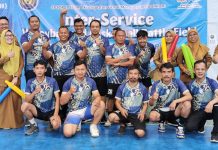 Pertandingan Bola Voli BAPPEDA vs DISKOPUKM